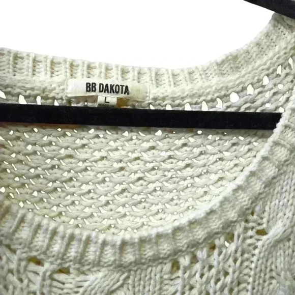 BB Dakota Women's Cable Knit Sweater Off White Color Size Large #029 - Picture 4 of 5